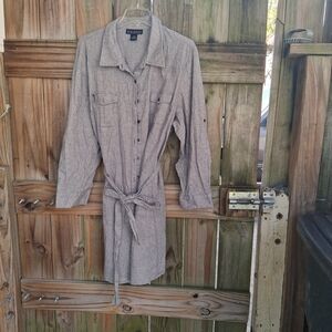 Dialogue Taupe Long Sleeve Dress